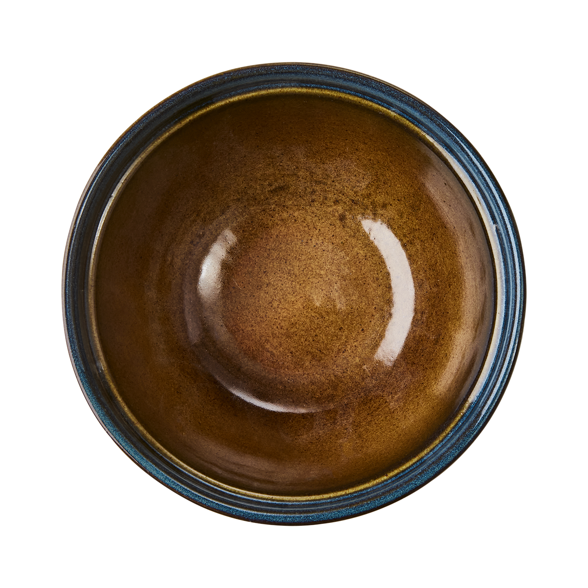 Närbild på den unika glasyren på en blå flerfärgad COSTA skål