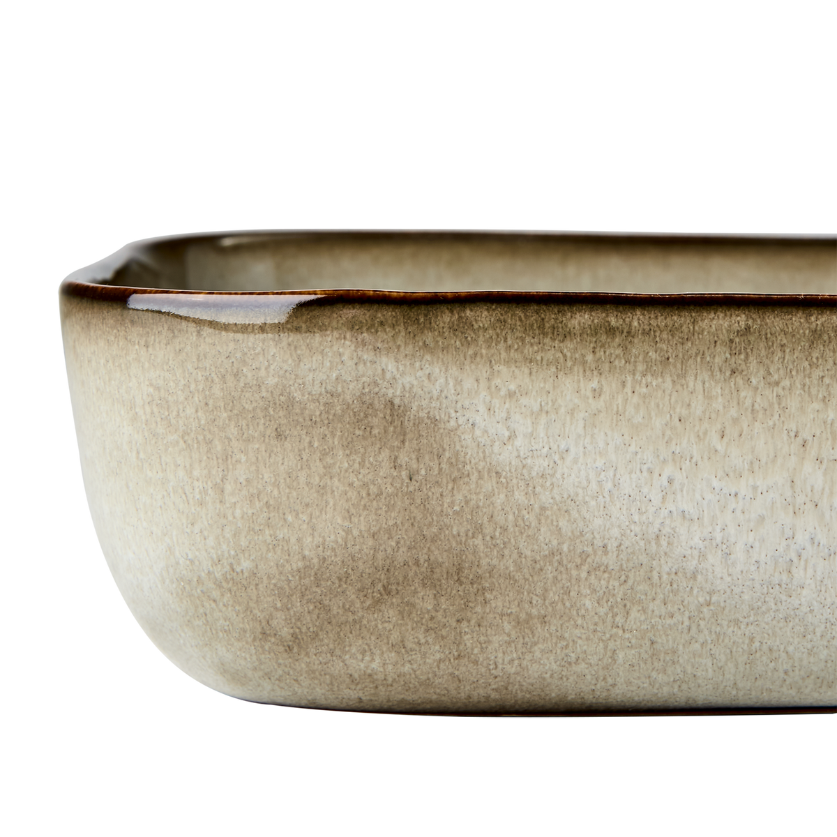 ANNABELLE ugnsform i grått sedd från sidan med naturlig design