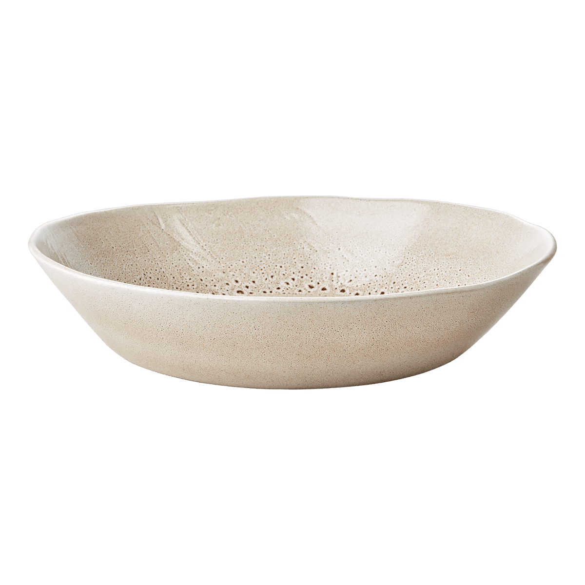 Beige ANNABELLE skål i stengods med unik glasyr från Affari of Sweden
