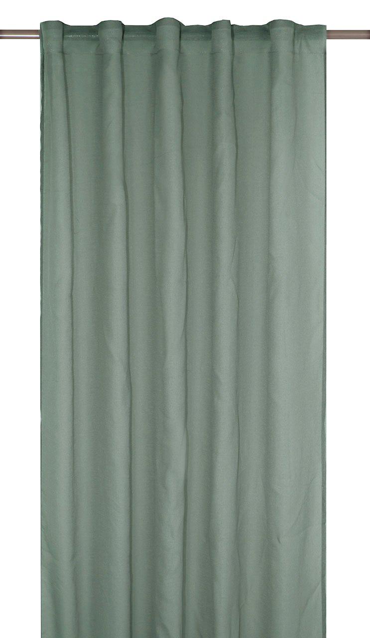 Rimy gardin 2-pack i ljusturkos färg hängandes på en gardinstång