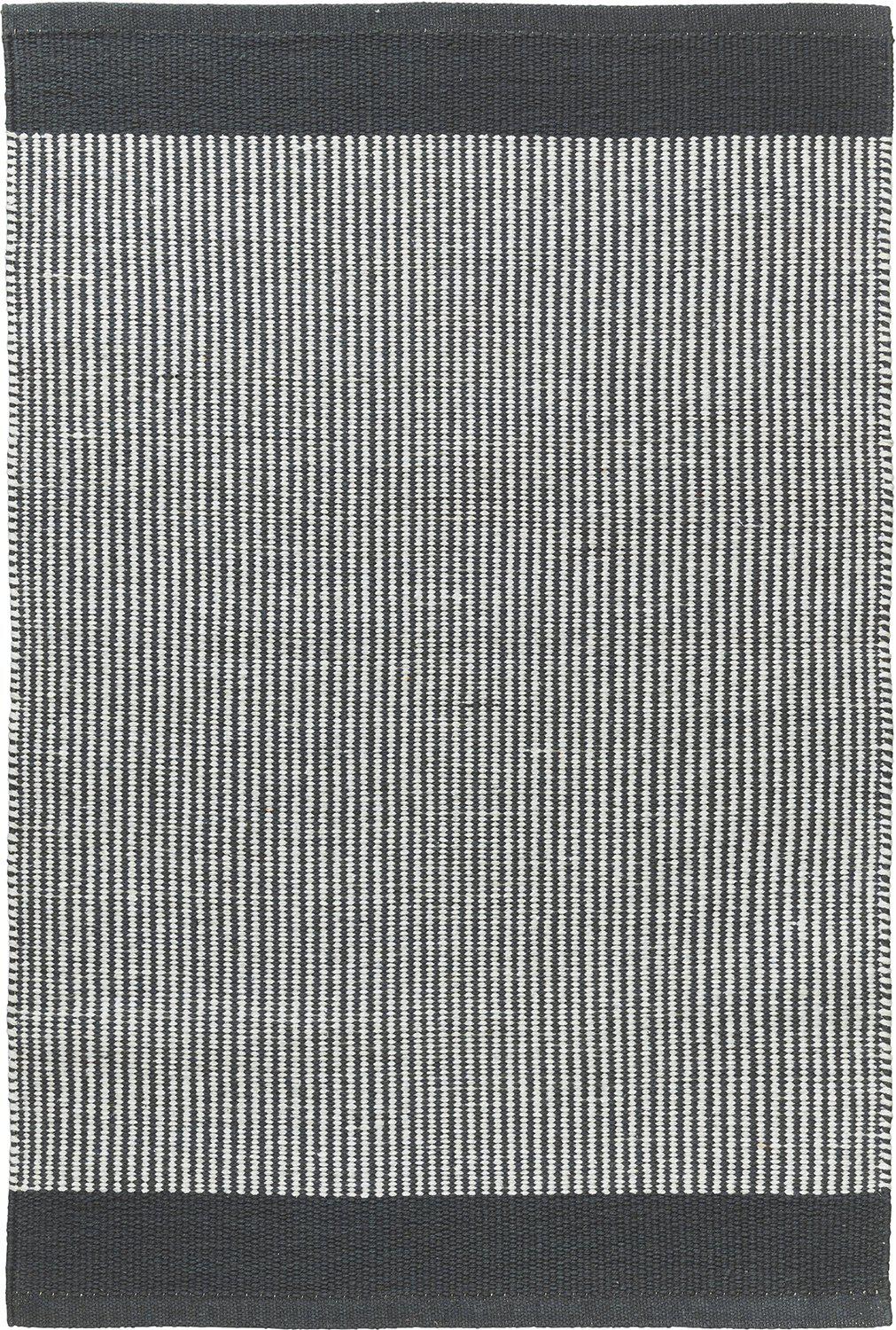 Stripe matta grå 60x90cm i vävd bomull med vertikala ränder