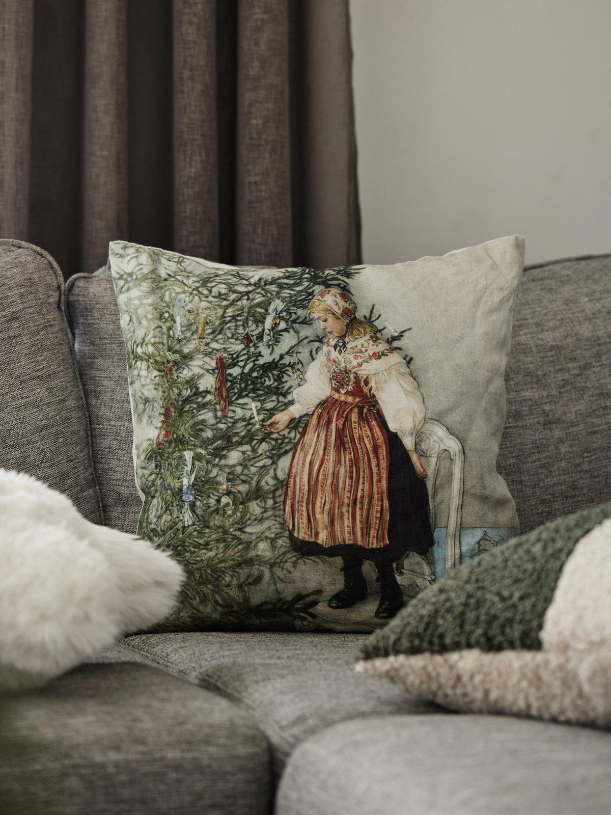 Konfekt kuddfodral 45x45cm i linne med dolt blixtlås nedtill
