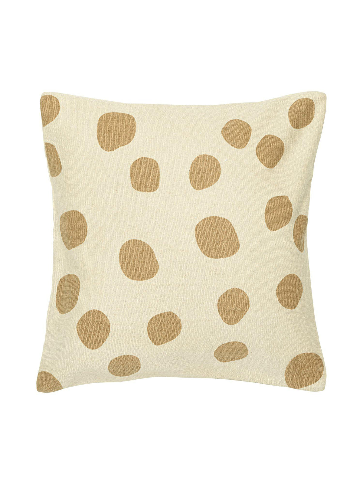 Dorte kuddfodral iskaffe 50x50 cm i bomullsväv med brunt prickigt mönster