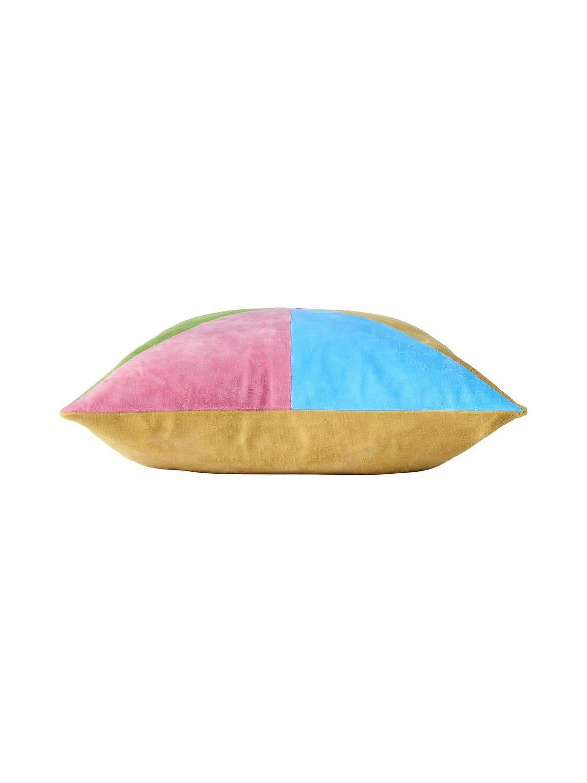 Närbild på materialet och färgerna på Anja kuddfodral multi