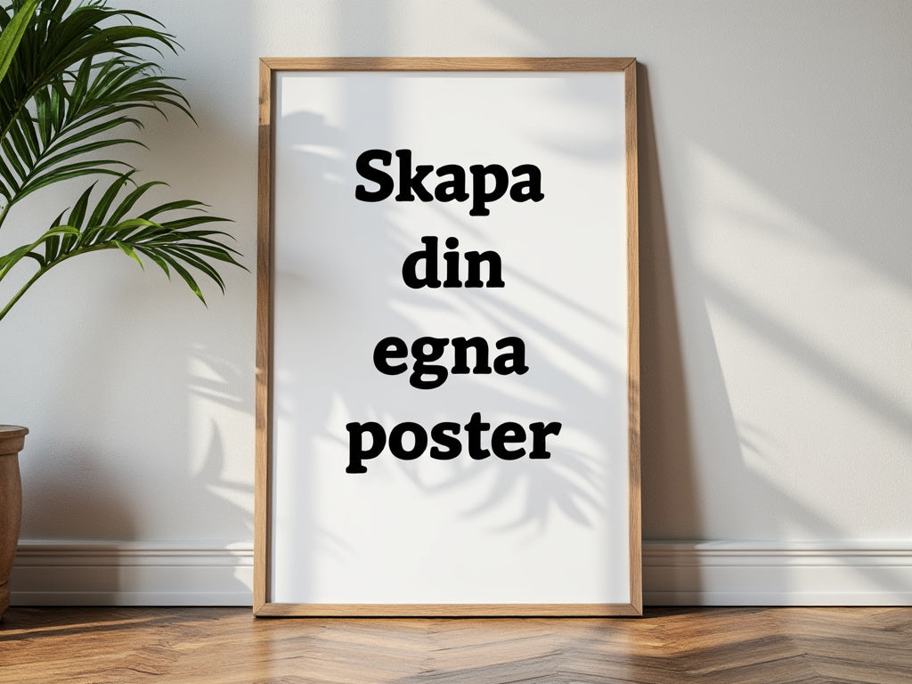 Närbild på en kundanpassad poster med matt finish och geometriska former