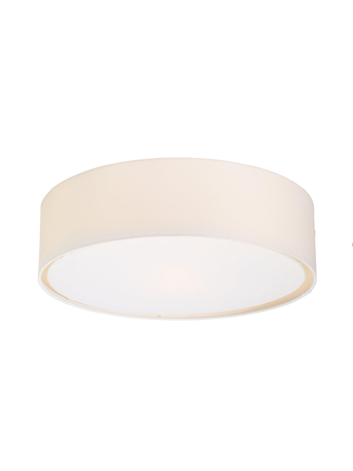 Närbild på Sam plafond linne med vit textilskärm