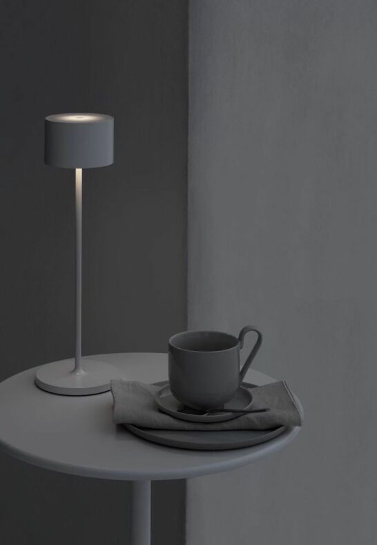 Grå Farol trådlös LED-lampa i lackerad aluminium