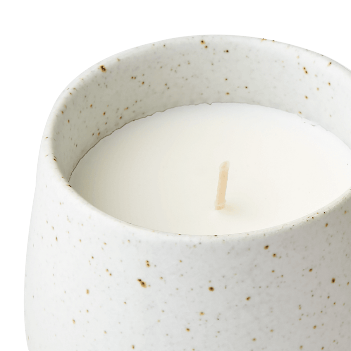RO doftljus Bamboo Grass i vit spräcklig keramikkopp med sojavax