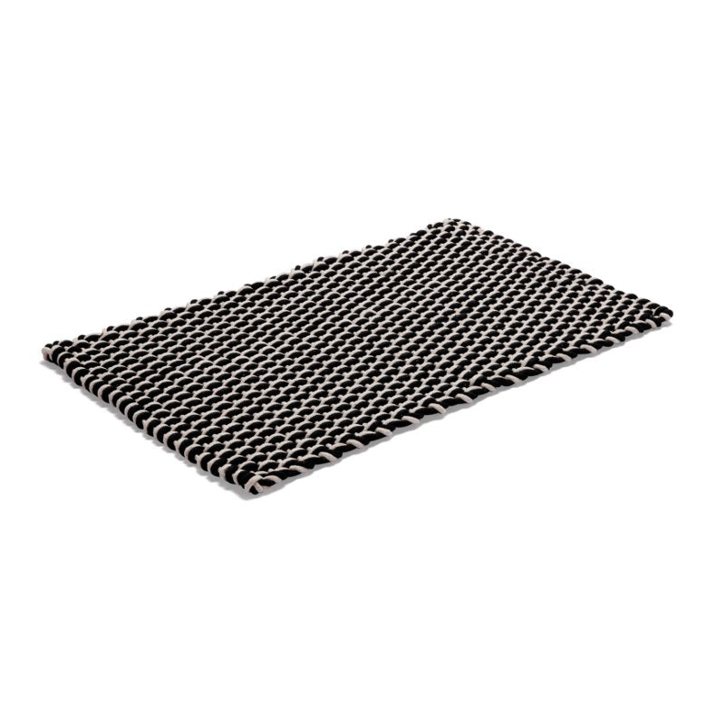 Matta Rope 140x200 Svart och Natur i flätad bomullsdesign