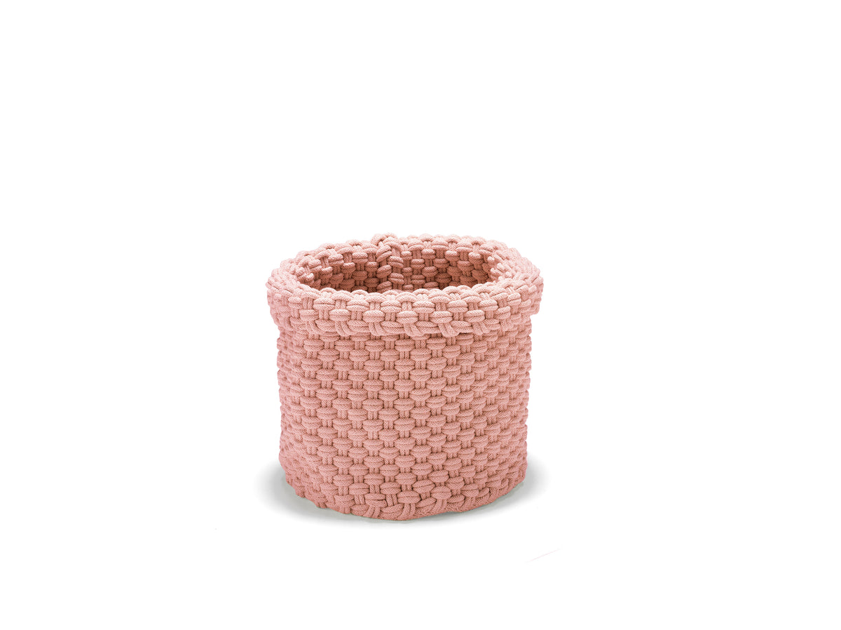 Förvaringskorg Rope Large 35x35 Dusty Pink i flätat bomullsrep
