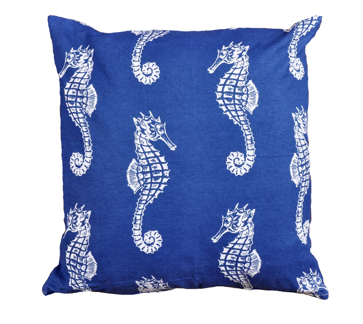 Kuddfodral Seahorse i navy och vitt med mönster av sjöhästar från Etol Design