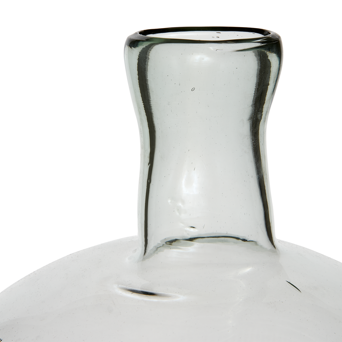 Stor rund vas i klart glas modell AMBRA för modern inredning