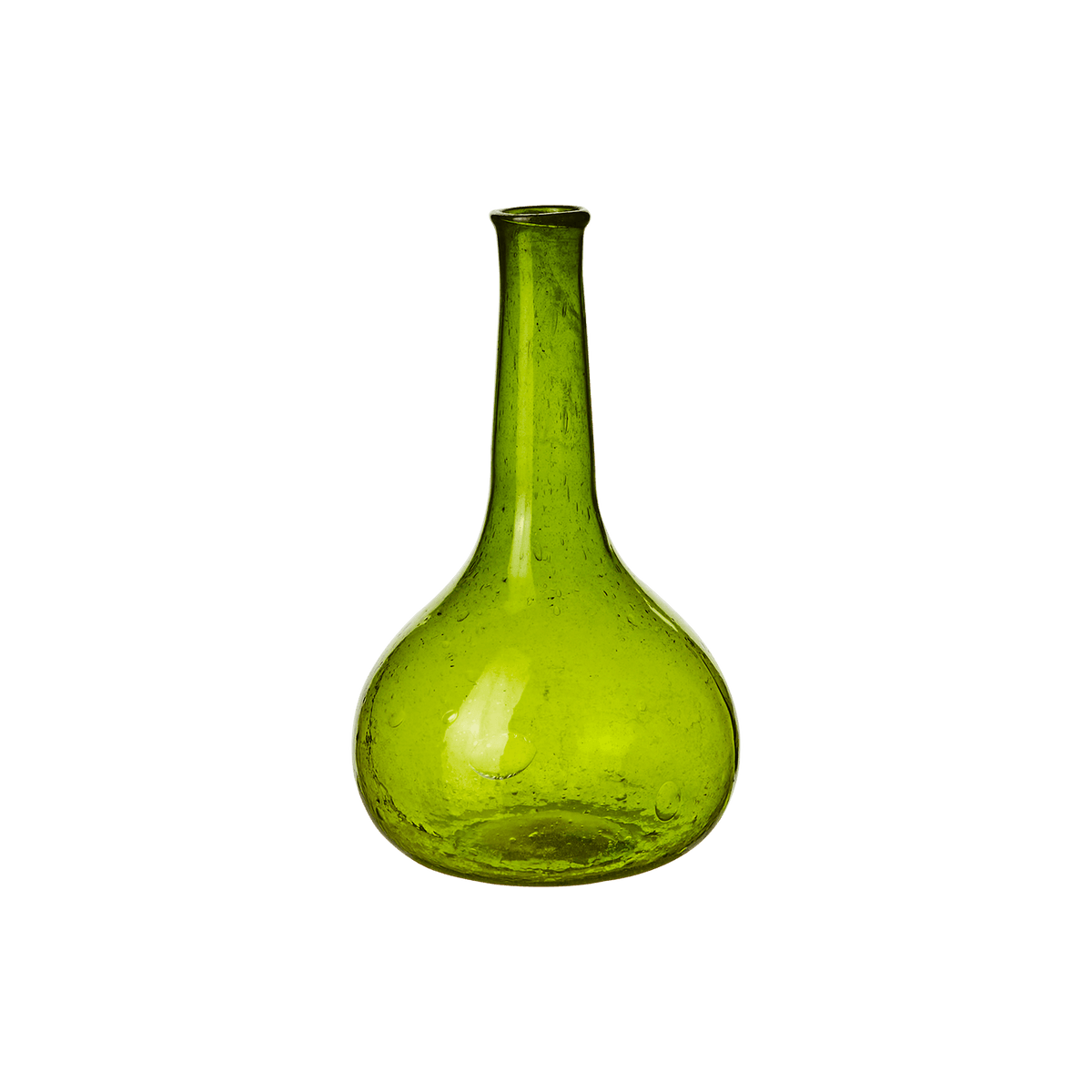 VIOLETTA vas storlek M i grönt munblåst återvunnet glas