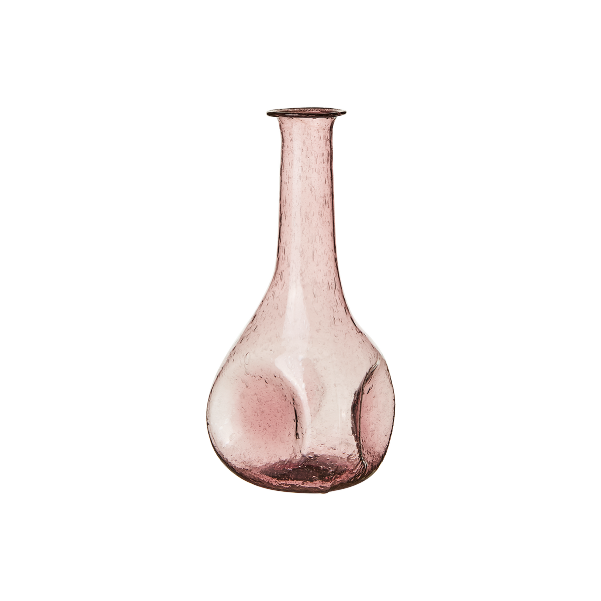 VIOLETTA vas M i rosa munblåst glas med unik form och struktur