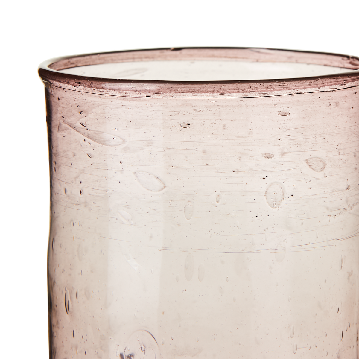Närbild på rosa glavas VIOLETTA med unika luftbubblor