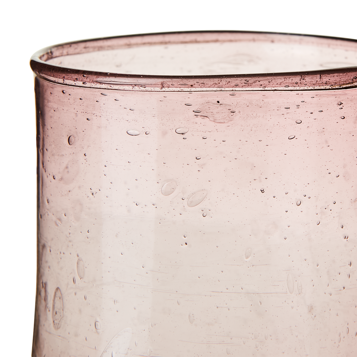 Handtillverkad rosa glasvas VIOLETTA i cylindrisk form av återvunnet material