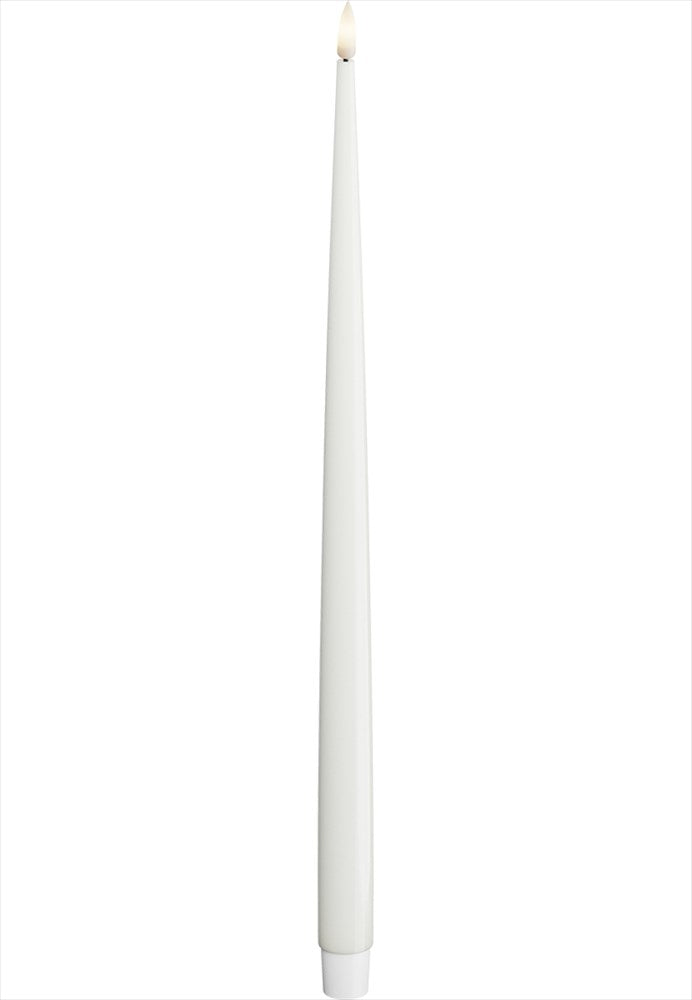 Vitt glänsande LED-kronljus Shiny 38 cm med realistisk flammande effekt