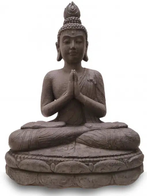 Guanyin trädgårdsstaty 74 cm sittande i meditation på lotusbas