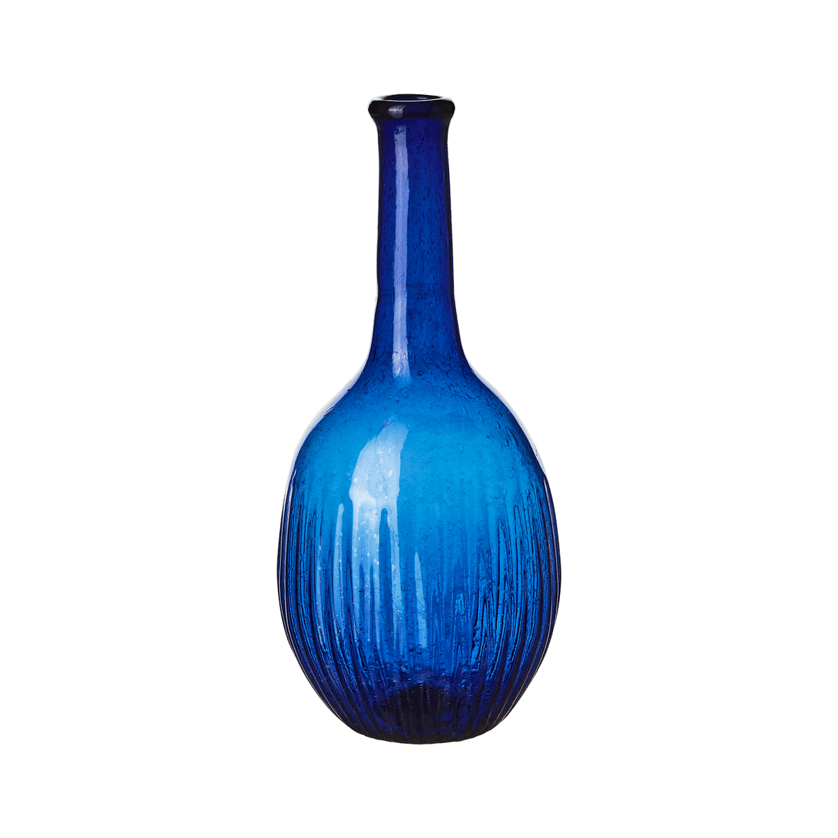 VIOLETTA Vas M i blått munblåst återvunnet glas