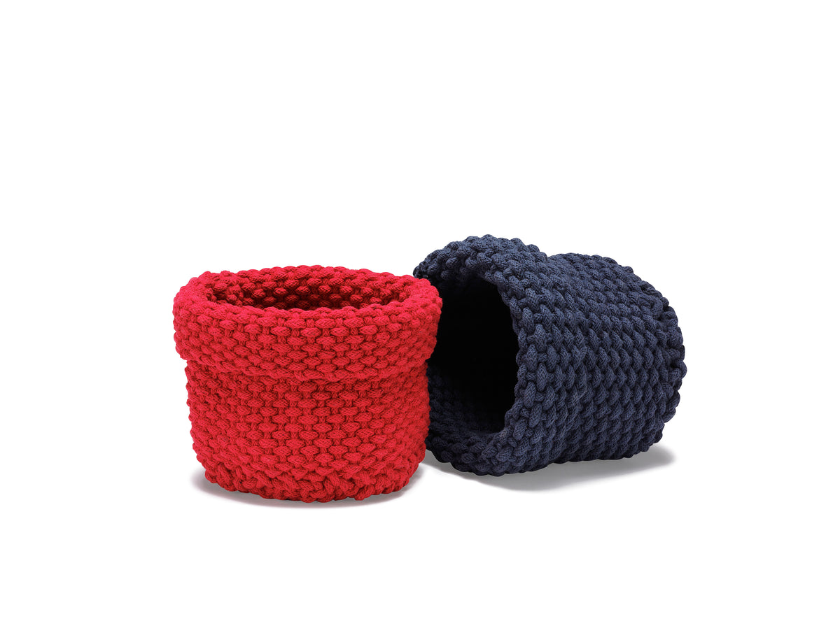 Förvaringskorg Rope Medium 20x25 Navy mot vit bakgrund