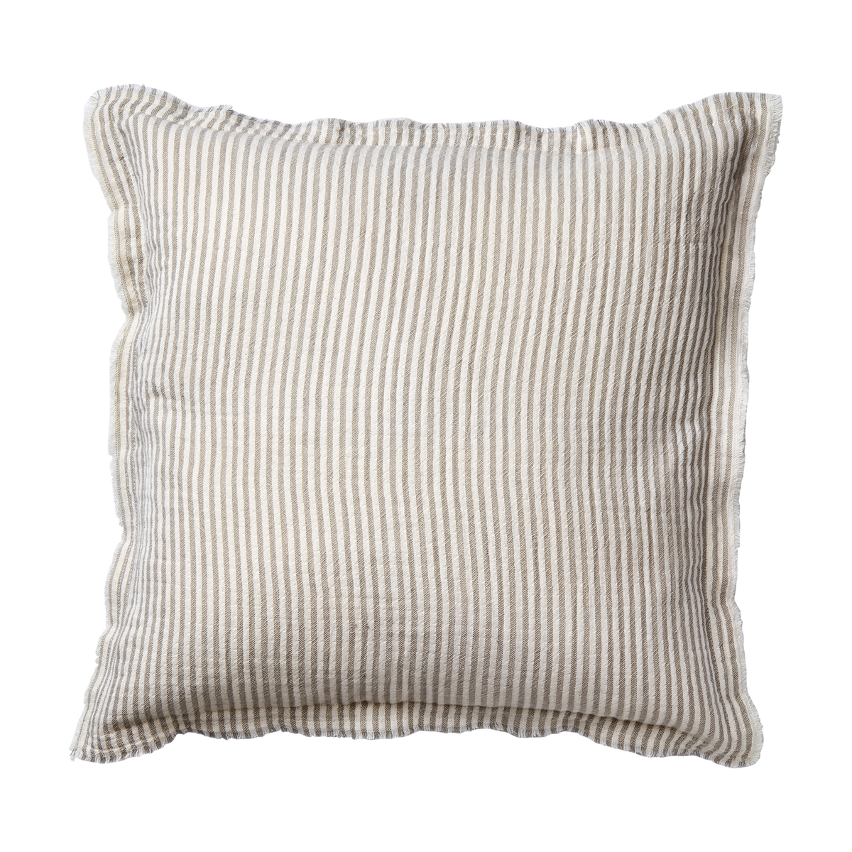 Randigt LINE kuddfodral i grått och vitt 50x50 cm i bomull