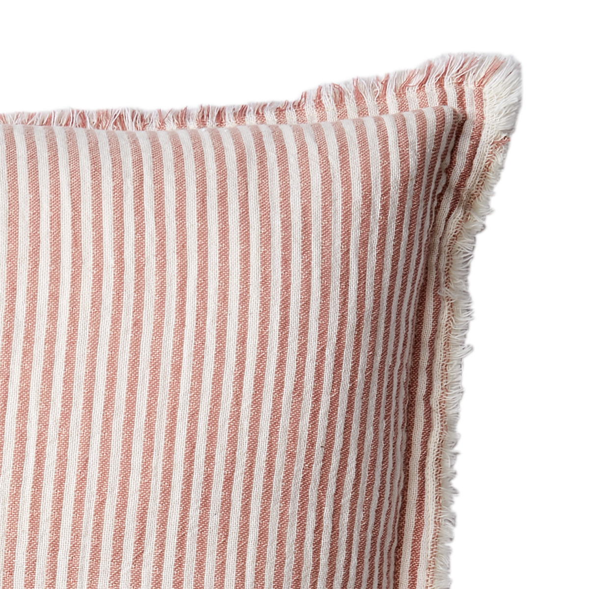 Stilrent rosa och vitrandigt LINE kuddfodral för soffa och säng
