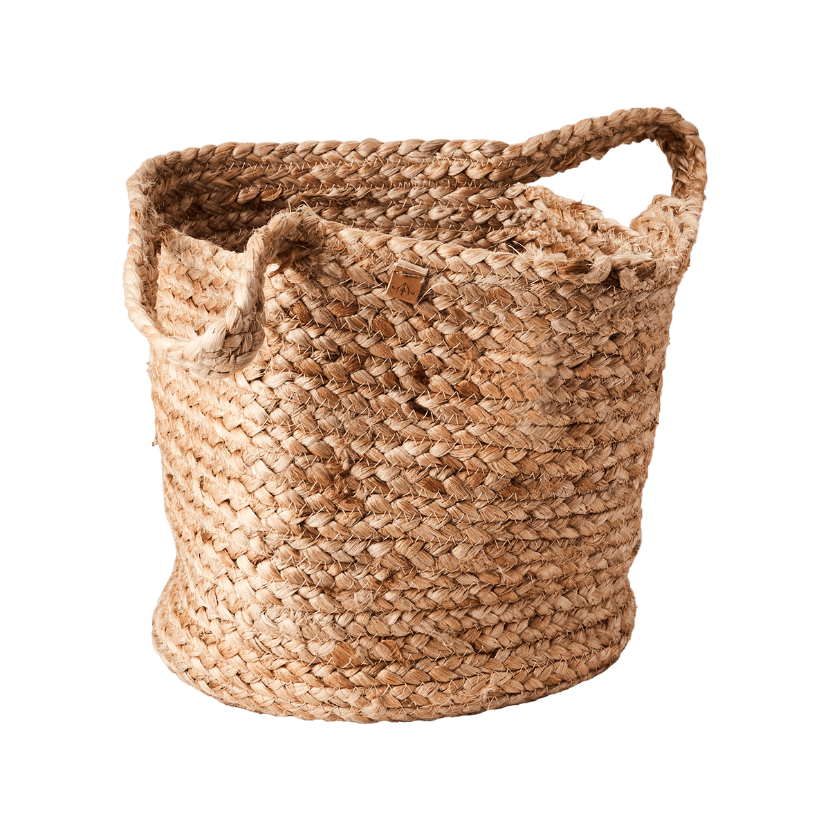 Närbild på den grova strukturen hos COLLECT jutekorgar