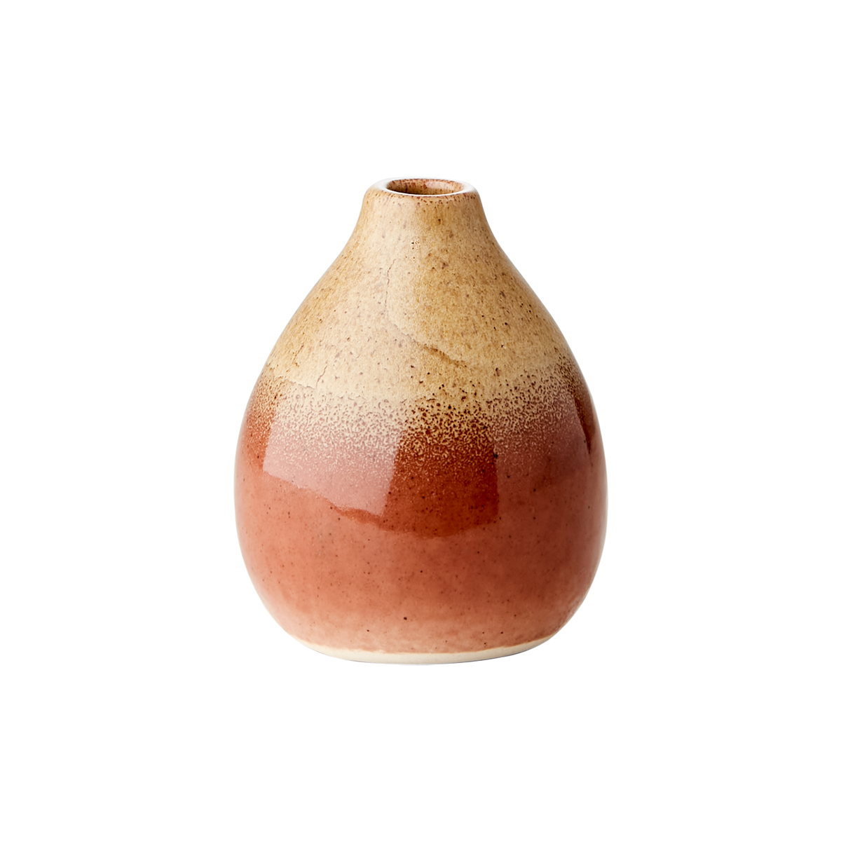 LAVA vas i ljus terrakotta med droppformad design och glaserad finish