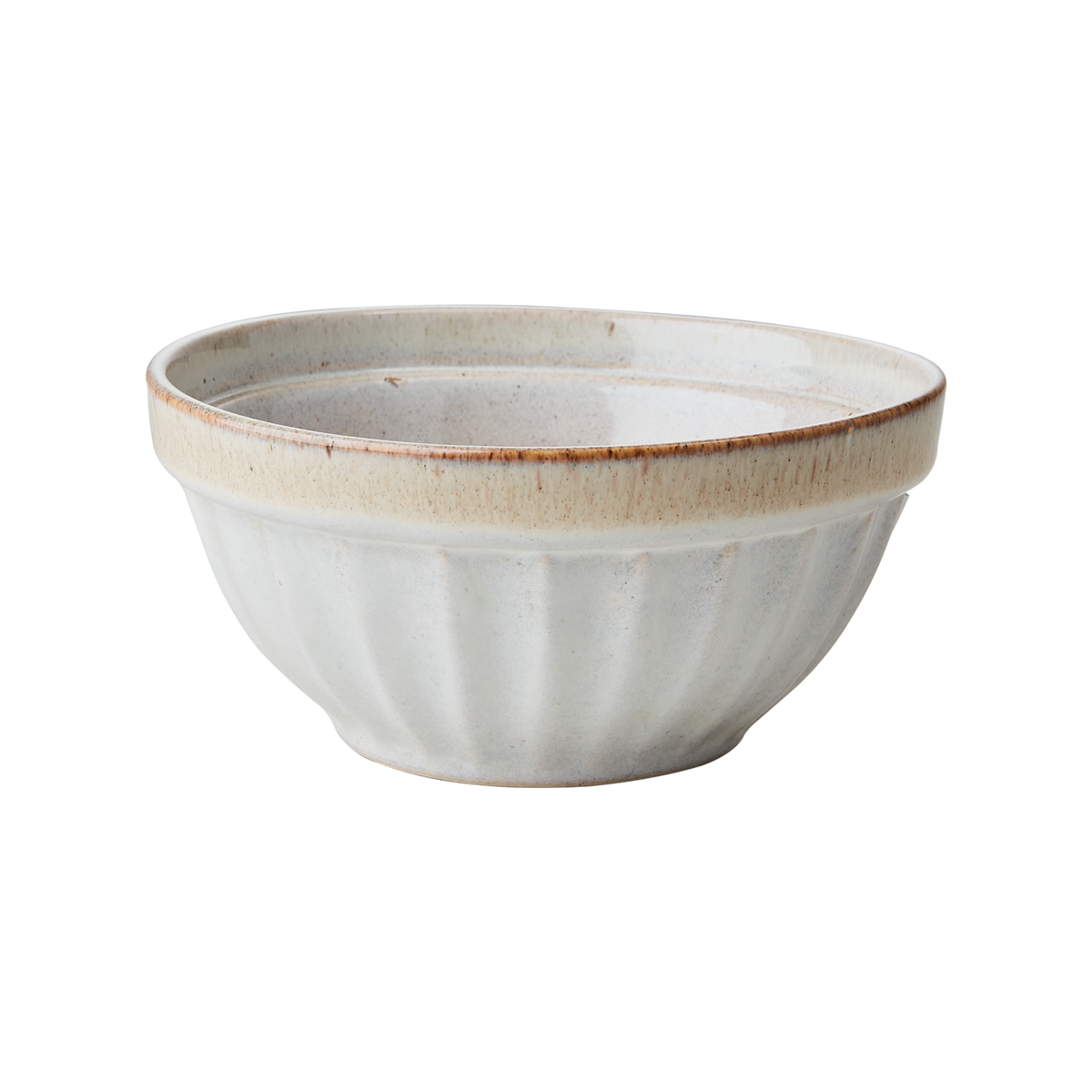 Beige COSTA skål L i stengods med rustik glasyr framifrån