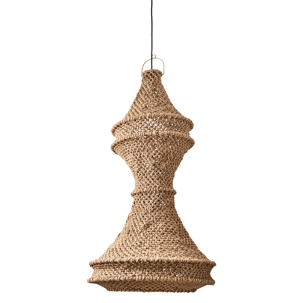 NEST Lampskärm i naturfärgad jute med handvirkat mönster