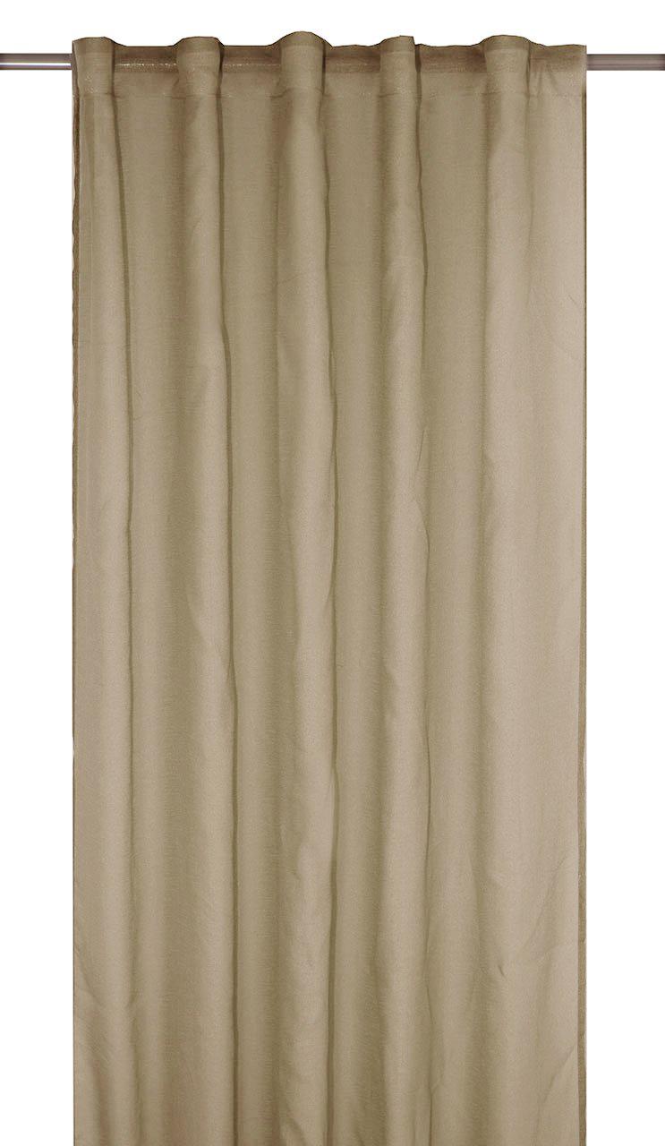 Beige Rimy gardin 280x300 cm hängande på en gardinstång