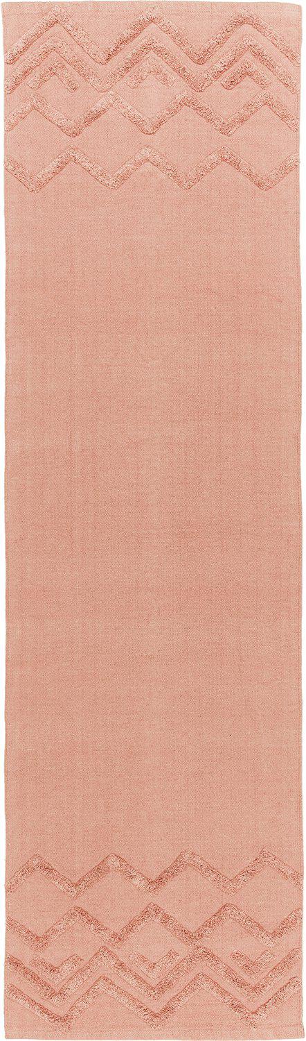 Madison matta rosa 70x240 cm i bomull med tuftat sicksackmönster