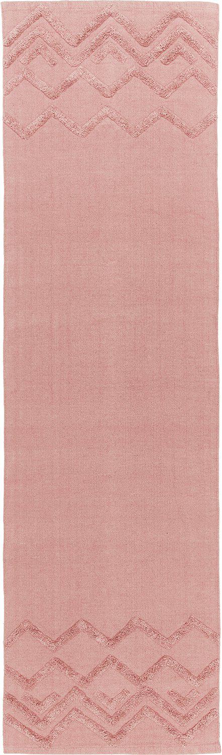 Rosa Madison matta 70x240 cm i bomull med tuftat sicksackmönster
