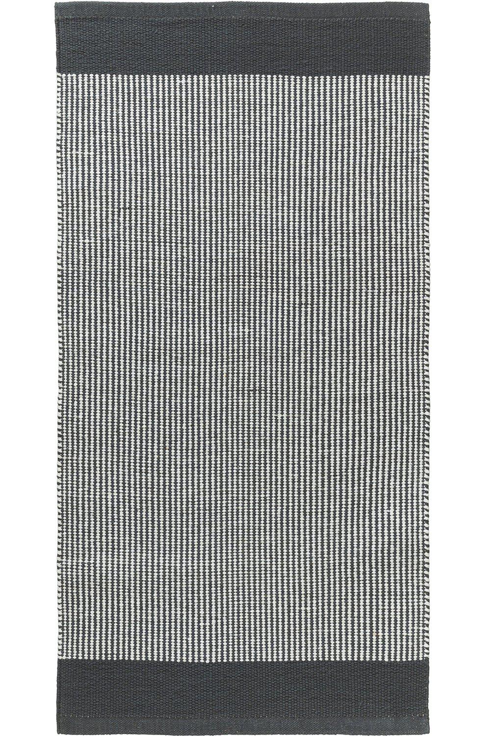 Stripe matta grå 70x240 cm i vävd bomull sett uppifrån