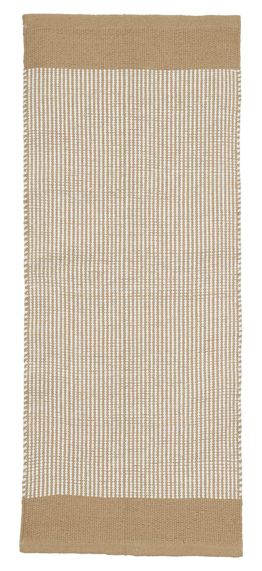Stålrandsmönstrad Stripe matta i färgen iskaffe 70x240cm vävd i bomull