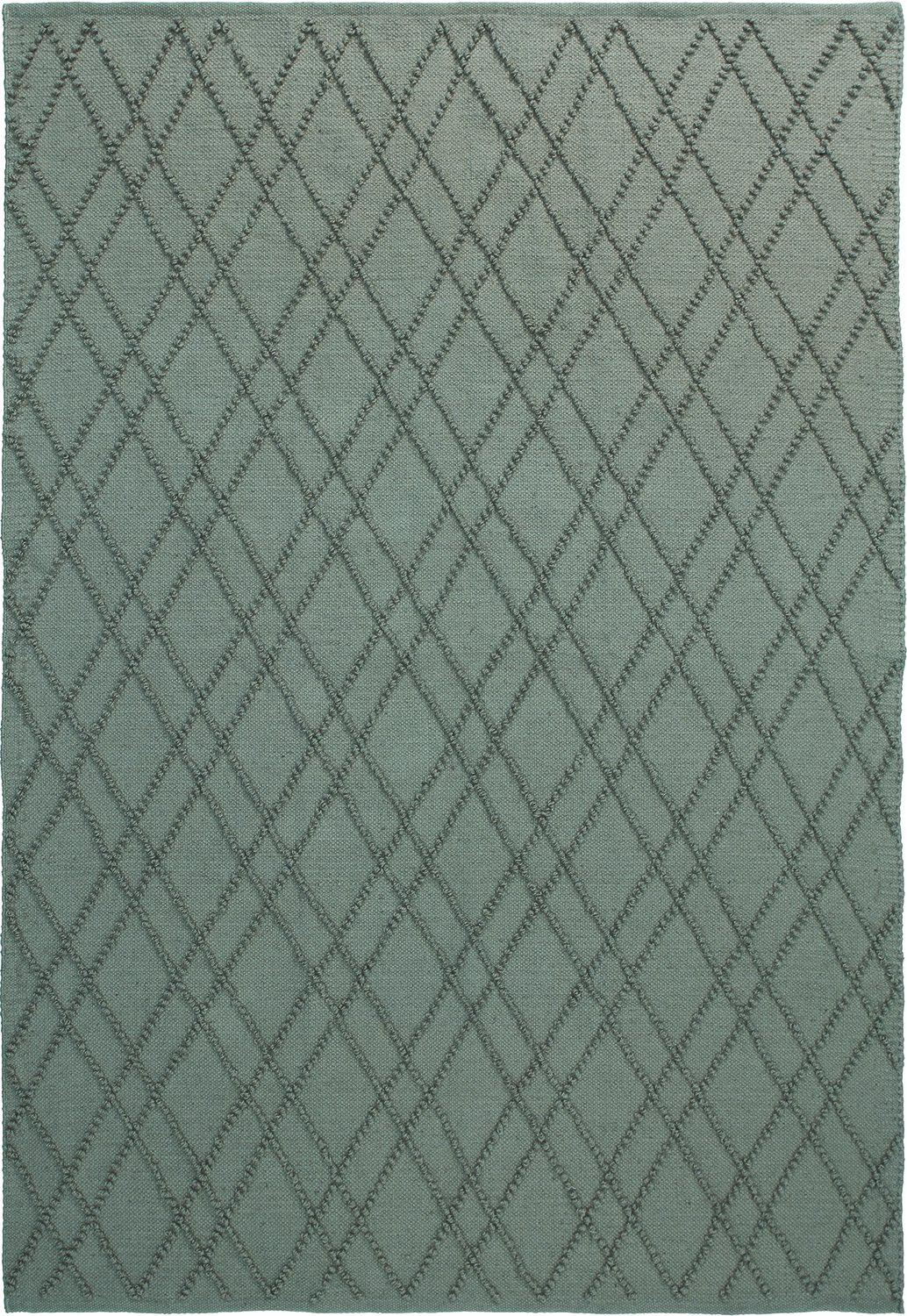 Alma matta isblå 200x300 cm i vävd återvunnen PET med rombmönster