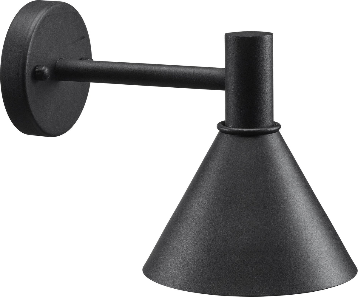 Svart MiniTripp fasadlampa i pulverlackad metall för väggmontage