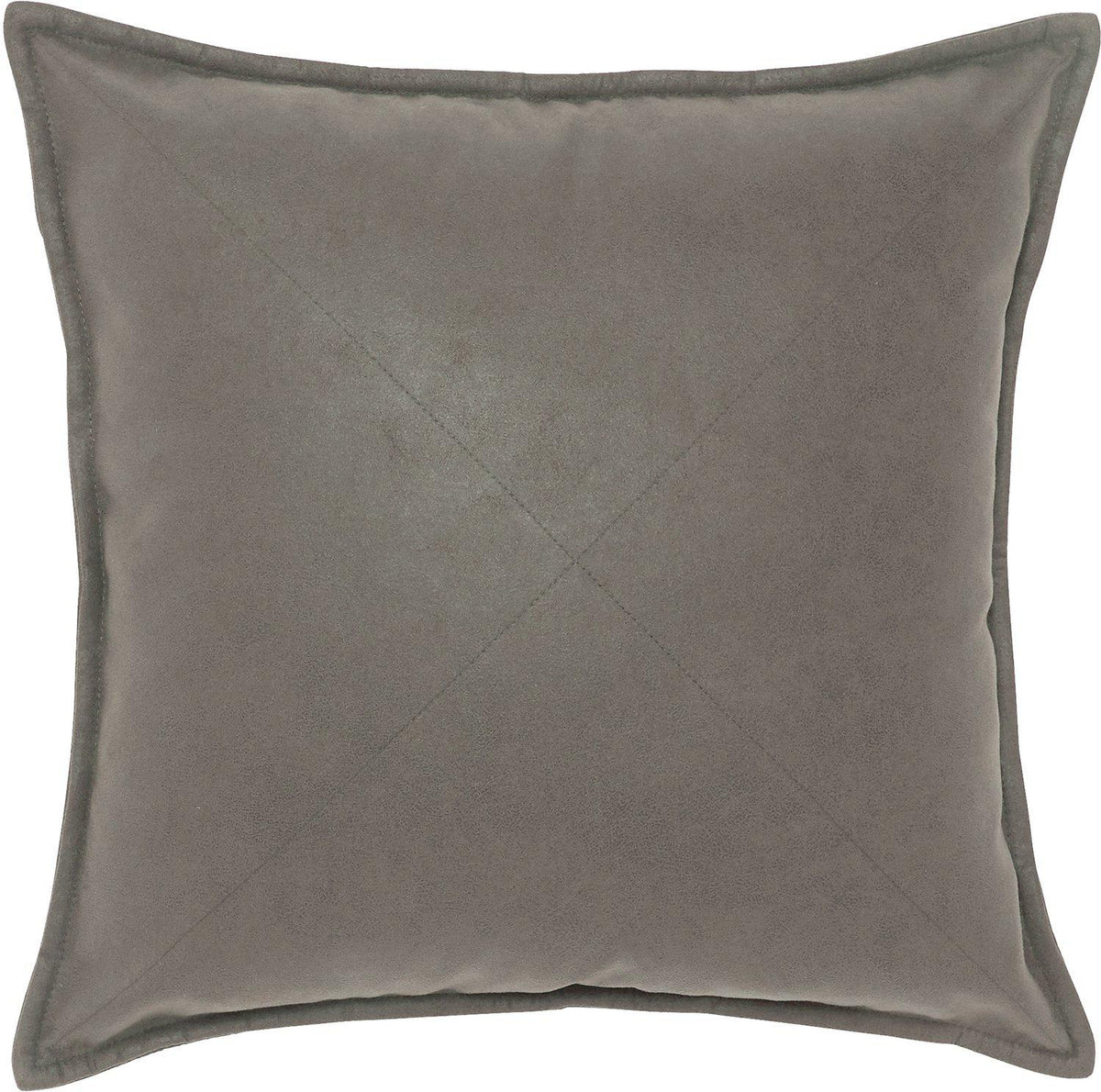Lycke kuddfodral i brunt konstläder 45x45 cm med dekorativ söm och vinge