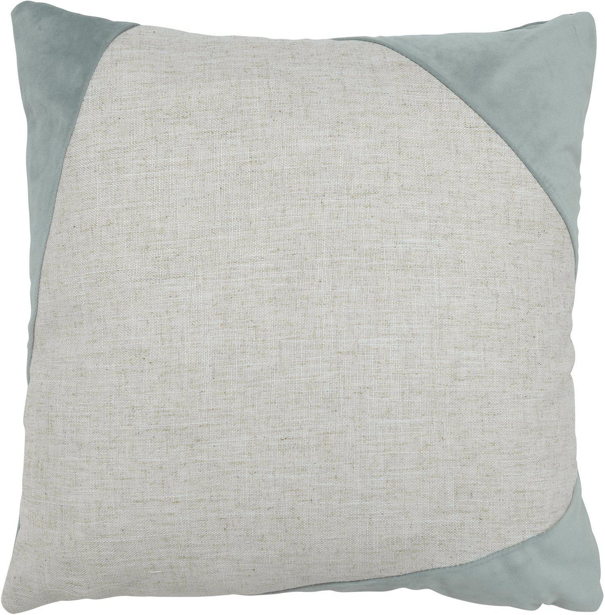 Isblått Inger kuddfodral 45x45 cm i sammet och linnekänsla