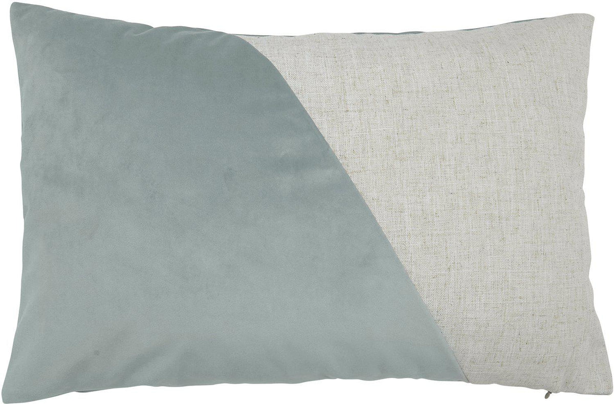 Inger Kuddfodral Isblå 40x60cm i sammet och linne struktur