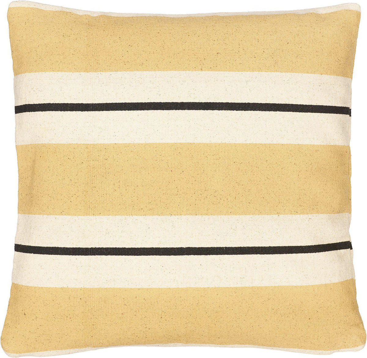 Selma kuddfodral havre 45x45 cm med gula och svarta ränder