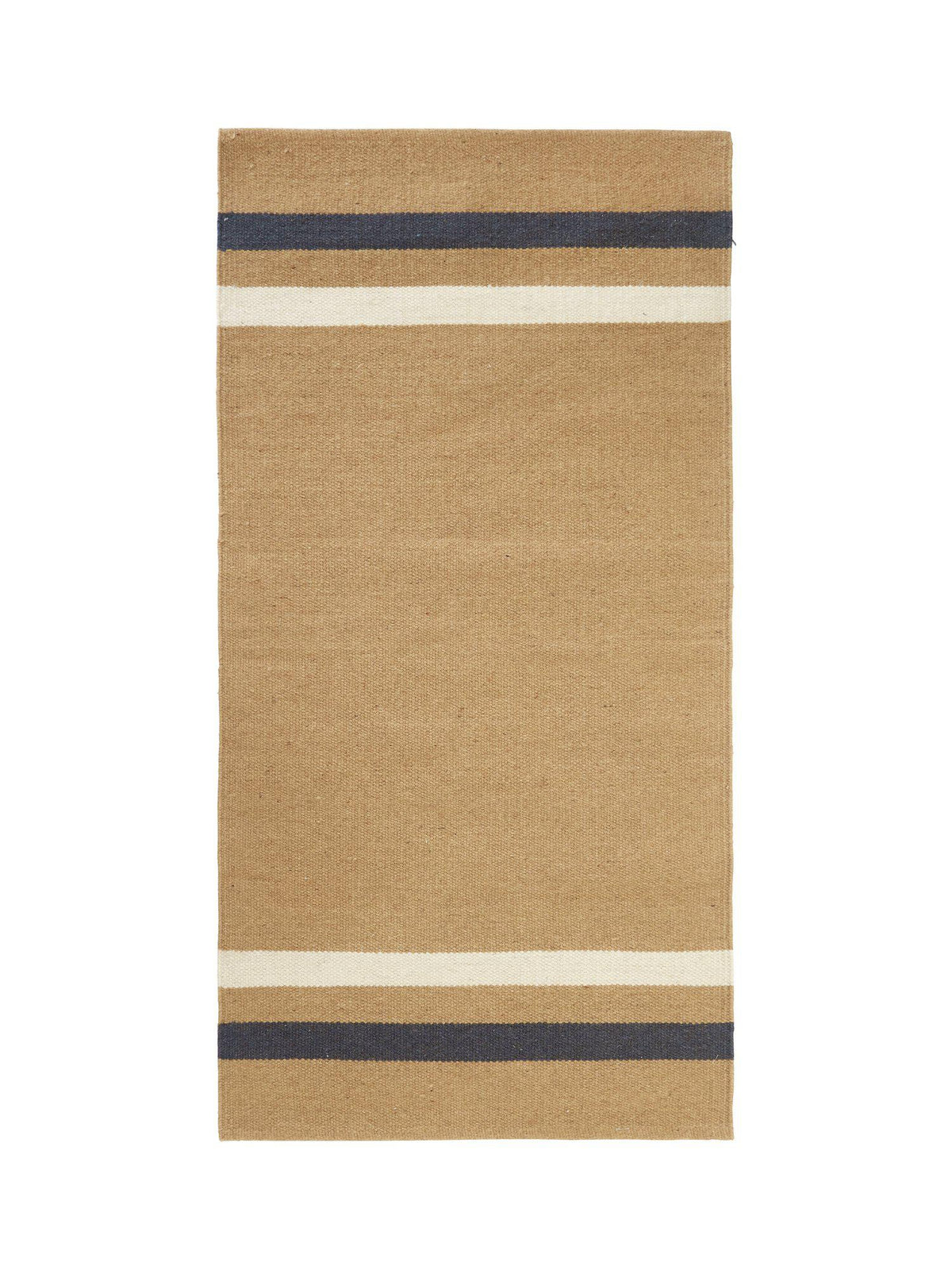 Jeff ullmatta iskaffe 70x140 cm i beige med dekorativa ränder