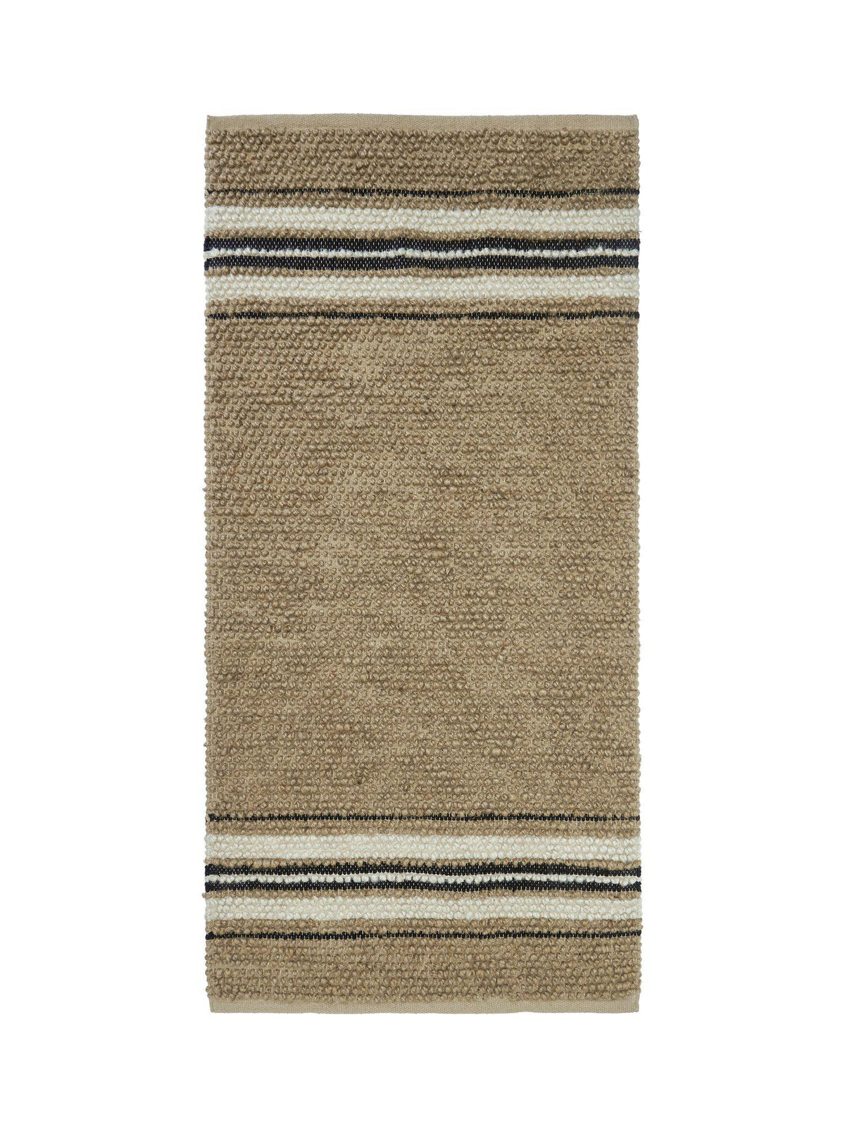 Jolin matta i naturfärgad jute 70x140 cm med svarta och vita ränder