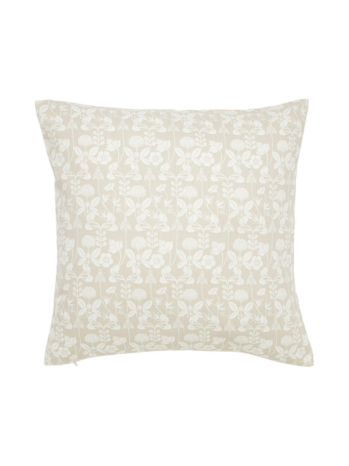 De Mina kuddfodral beige 45x45 cm med vitt blommönster av Carl Larsson