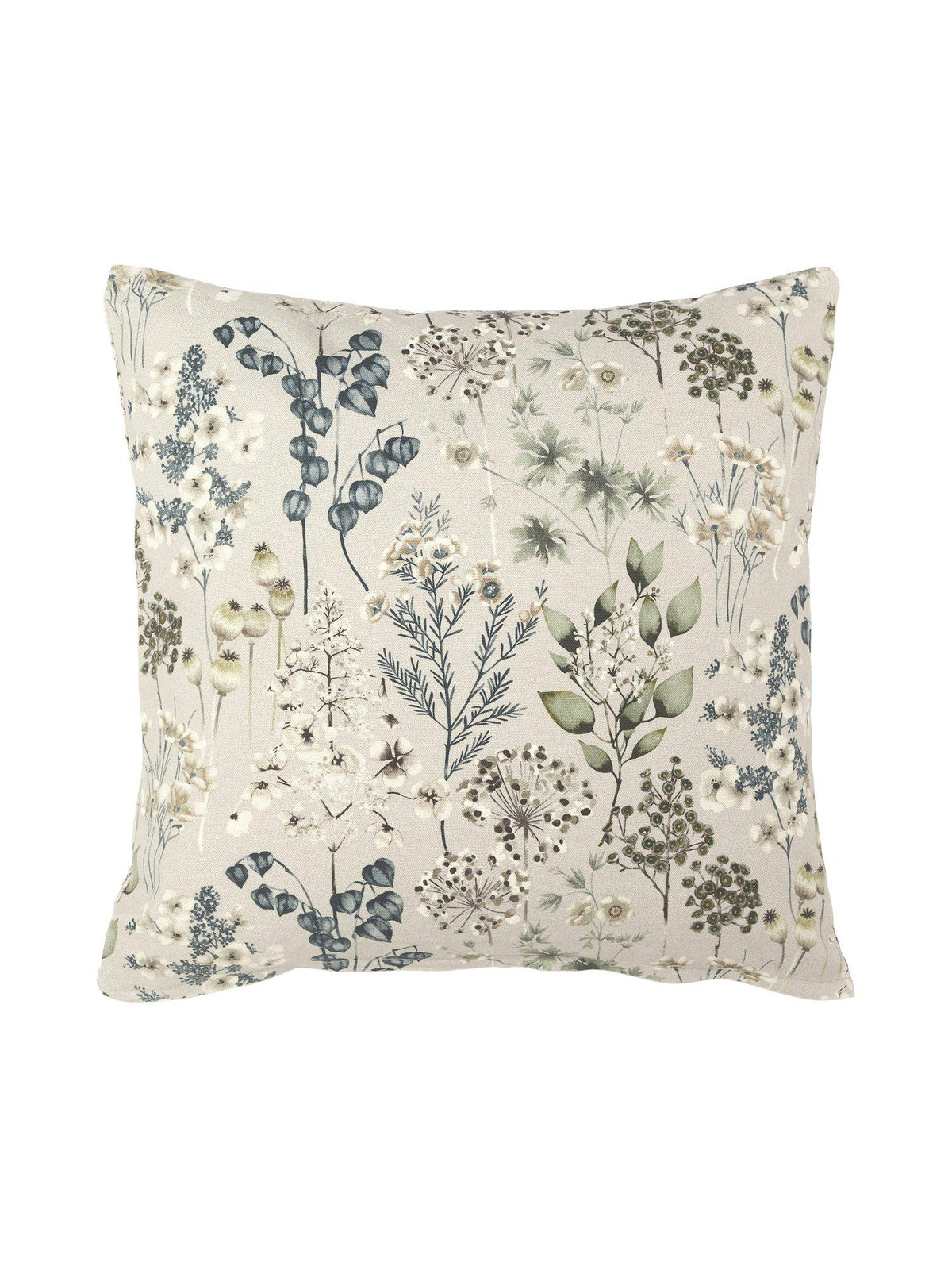 Wood kuddfodral Dimma 45x45cm med blommigt mönster på ljus bakgrund