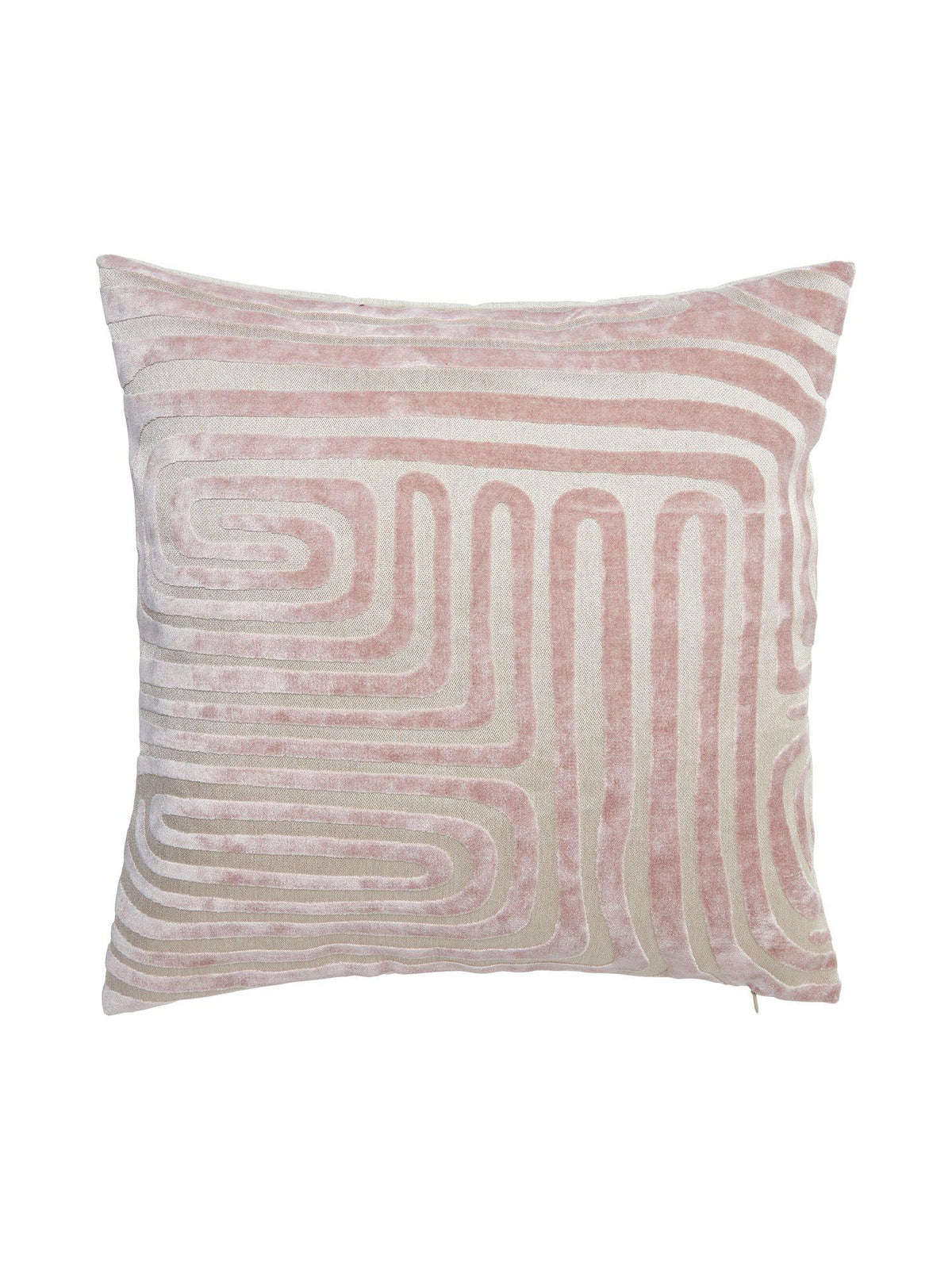Molly kuddfodral i puderrosa med mönstrad sammetsrelief 45x45 cm