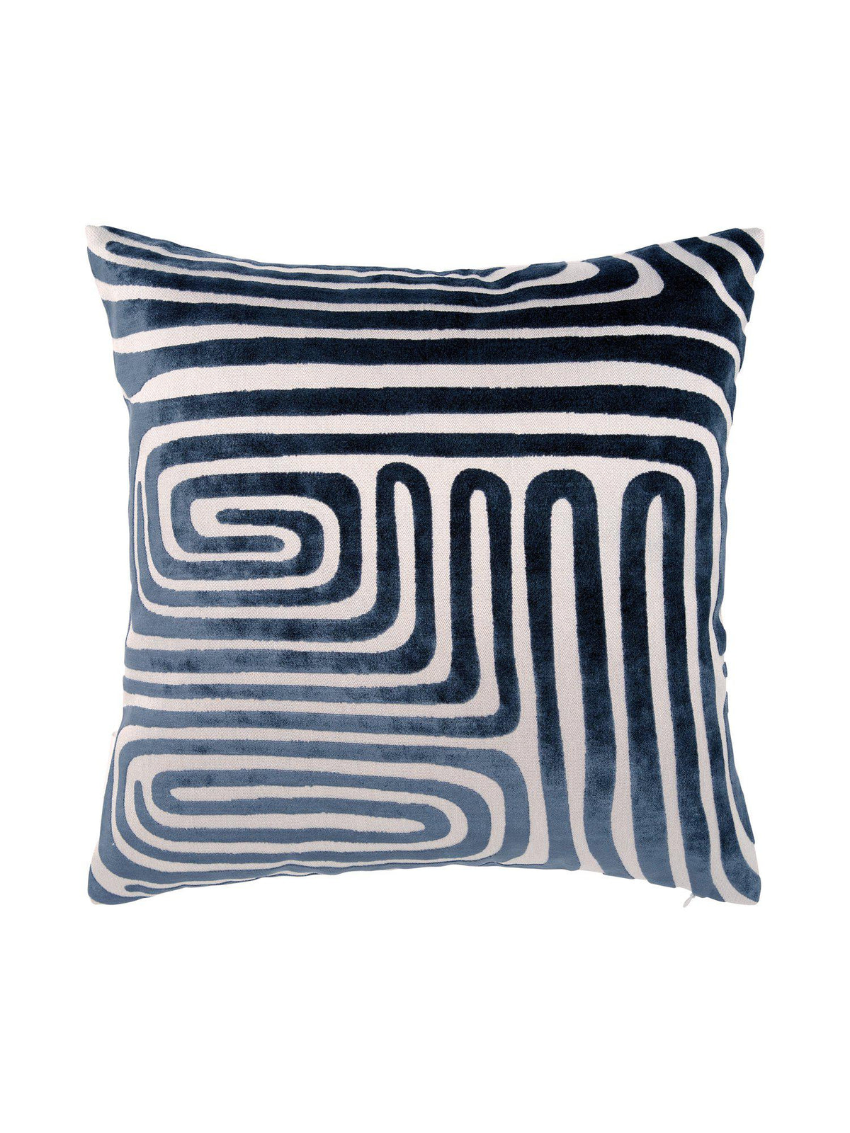 Molly kuddfodral marinblå 45x45 cm med abstrakt linjemönster i sammetsrelief