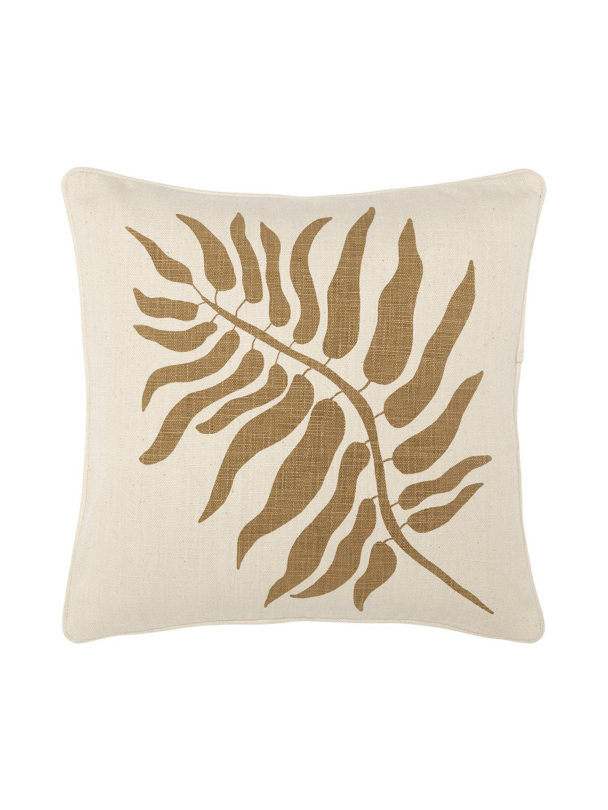 Plant kuddfodral i färgen iskaffe med tryckt mönster 45x45cm