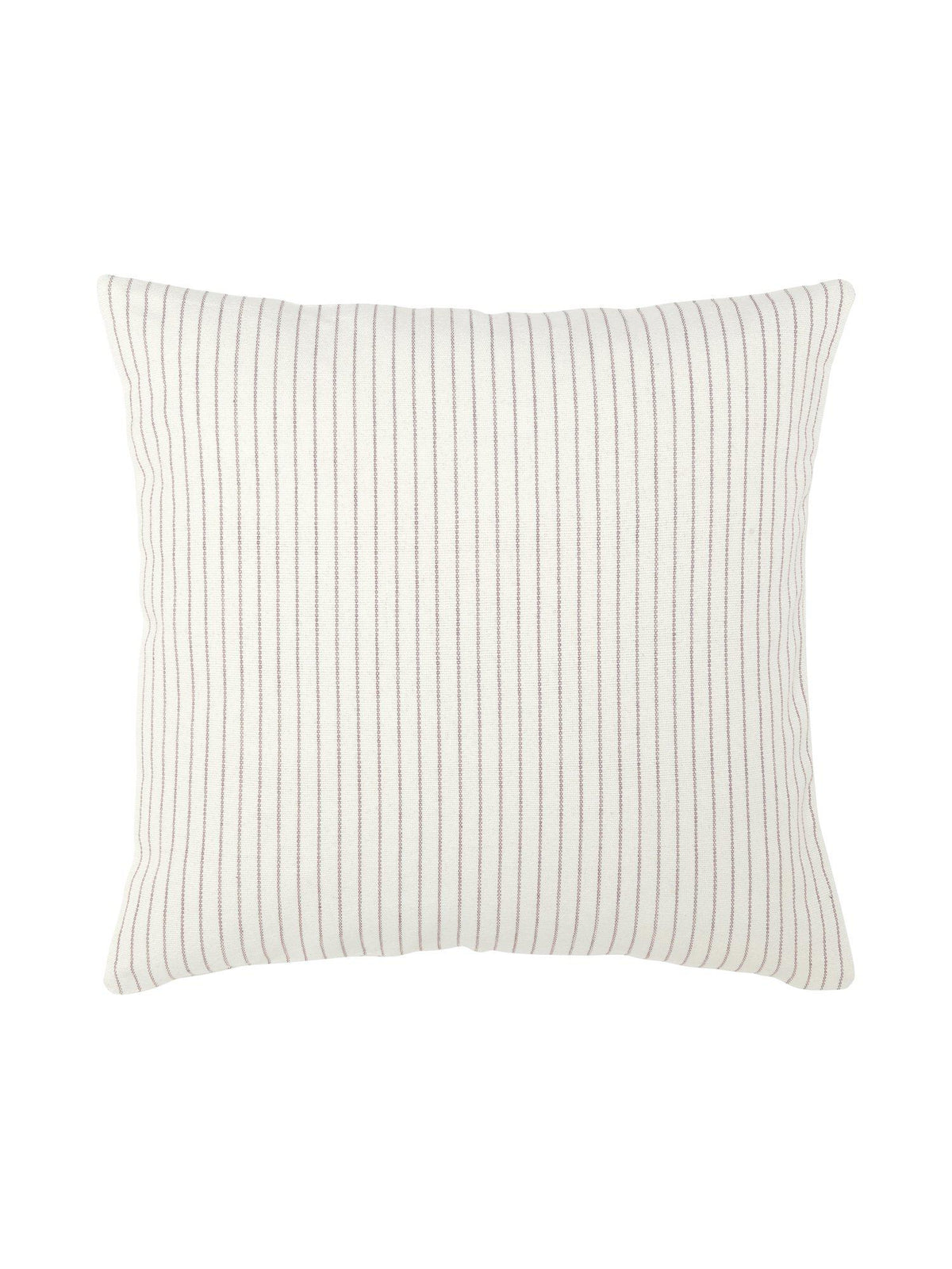 Frontvy av Sally kuddfodral 45x45 cm i ljung med vertikala ränder i bomullsväv