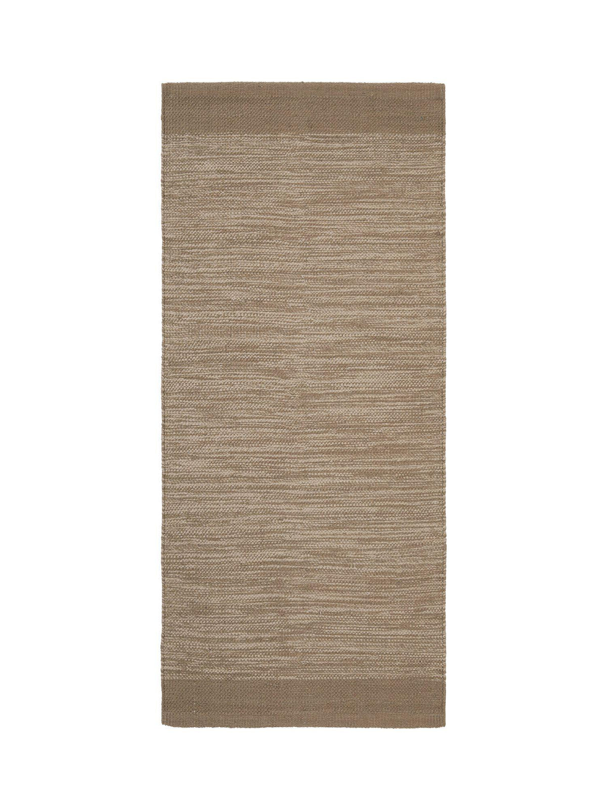 Vävd bomullsmatta Eve i färgen mocca 70x200 cm sedd uppifrån